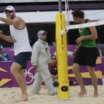 LONDRES. Partido de voleibol de playa entre Alemania y Brasil en los Juegos Olímpicos Londres 2012. Foto: AP