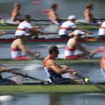 DORNEY. Los holandeses, alemanes, canadienses y británicos compiten en una de las mangas clasificatorias de la prueba de ocho con timonel masculina de remo de los Juegos Olímpicos de Londres 2012. Foto: EFE