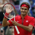 LONDRES. El tenista suizo Roger Federer celebra su victoria en el partido que ha disputado contra el uzbeco Denis Istomin en la cuarta jornada de Tenis de los juegos olímpicos de Londres 2012. Foto: EFE