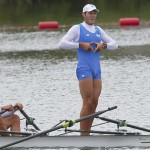 DORNEY. Los medallistas italianos Romano Battisti y Alessio Sartori celebran haber ganado la plata olímpica en la final de doble Scull masculino de la competición de remo de los Juegos Olímpicos de Londres 2012. Foto: EFE