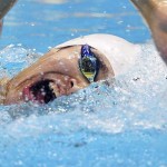 LONDRES. El chino Yang Sun compite en la serie de clasificación de 1500 metros estilo libre de natación masculina durante los Juegos Olímpicos Londres 2012. Foto: EFE