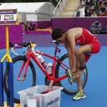 LONDRES. La chilena Barbara Riveros, durante la prueba de triatlón femenino en los Juegos Olímpicos de Londres 2012. Foto: EFE