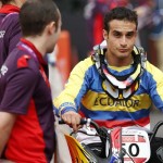 LONDRES. El ecuatoriano Emilio Andrés Falla durante la competición olímpica de BMX en el BMX Track del Parque Olímpico de Londres. Foto: EFE