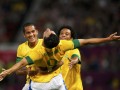 Leandro Damiao (c), Romulo (i) y Marcelo 7 ago 12 Reuters