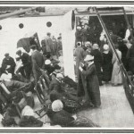 Pasajeros rescatados del Titanic Fotografía tomada a los pasajeros rescatados de los botes salvavidas del Titanic. Foto: © National Maritime Museum