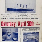 Pancarta original preparada por la White Star Line en la oficina de Nueva York para promover el viaje del Titanic. Foto: EFE