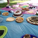Una variedad de platos veganos se sirvieron en el picnic. Una variedad de platos veganos se sirvieron en el picnic.